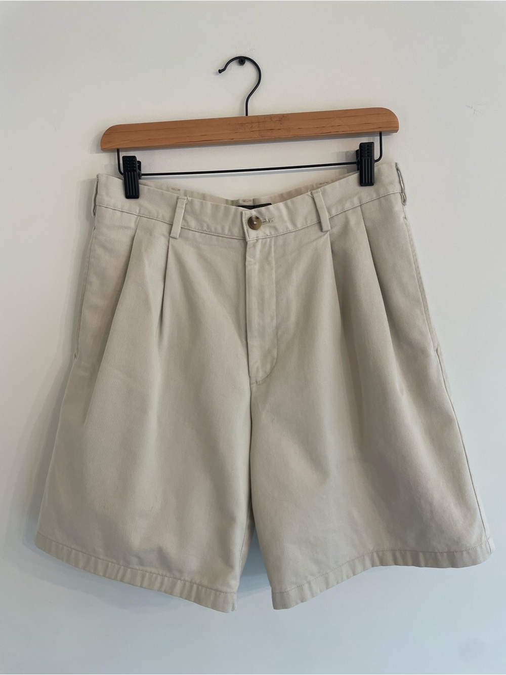 Vintage Wide Leg Cotton Shorts in Cream